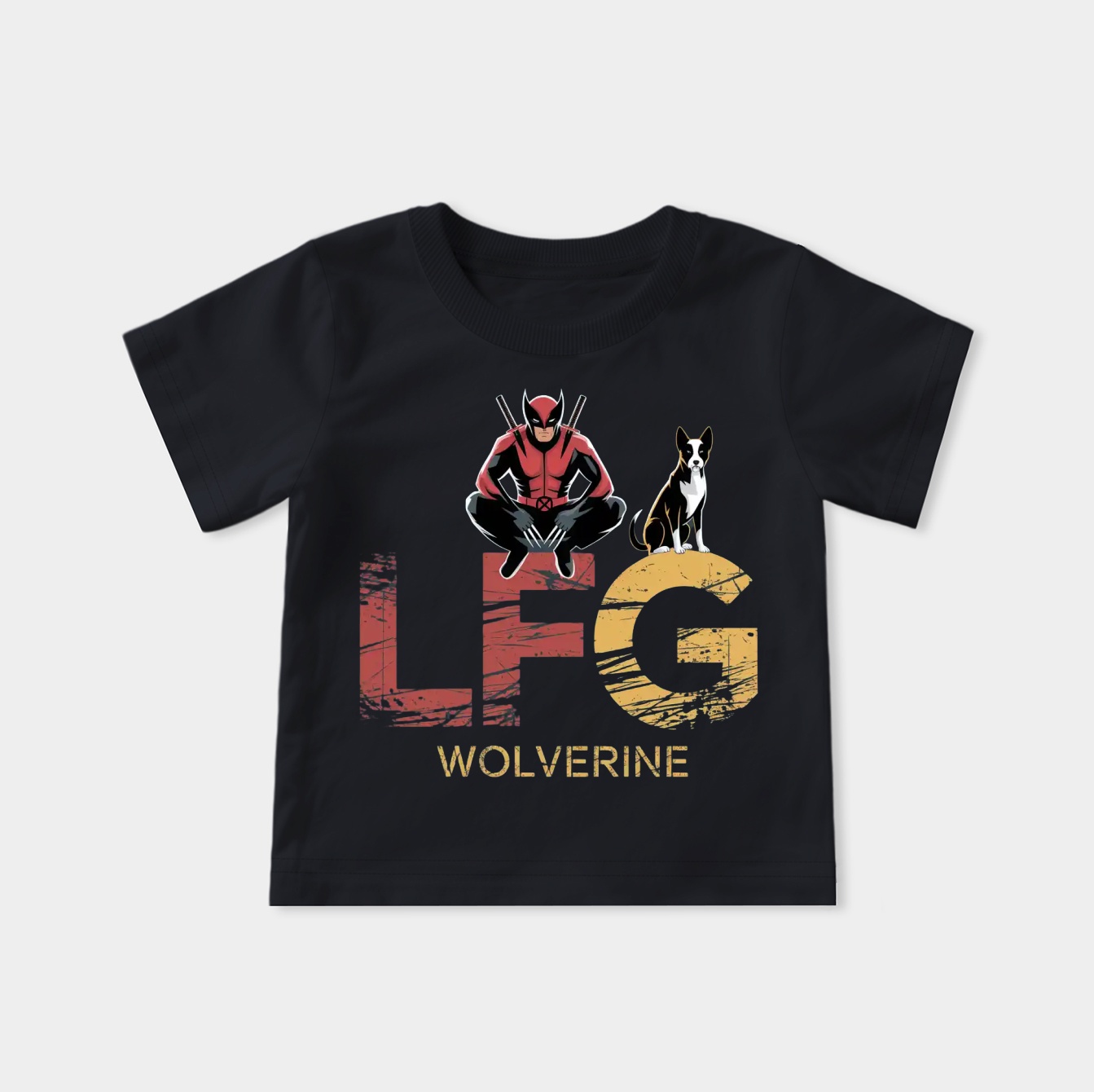 Deadpool & Wolverine LFG Sitting With Dogpool Youth Classic T-Shirt