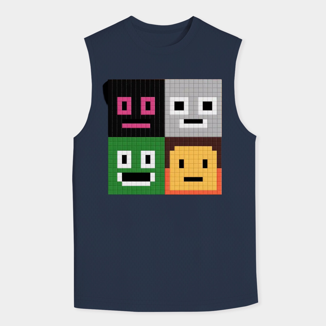 Minecraft Pixel Character Faces Men's Tank Top