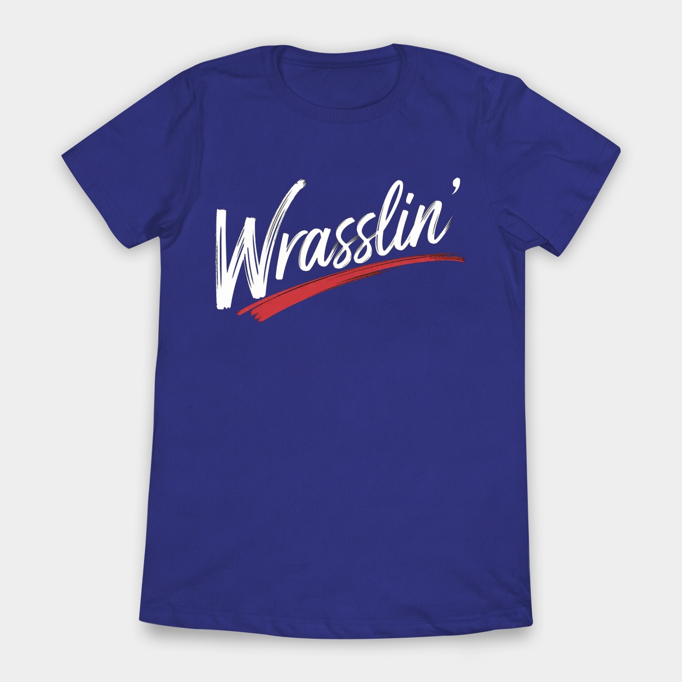 Wrasslin' White Script Design Women's T-Shirt