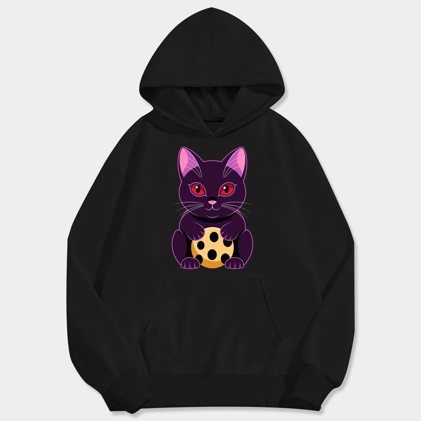 Small lucky cat charm design Men's Big & Tall Hoodie