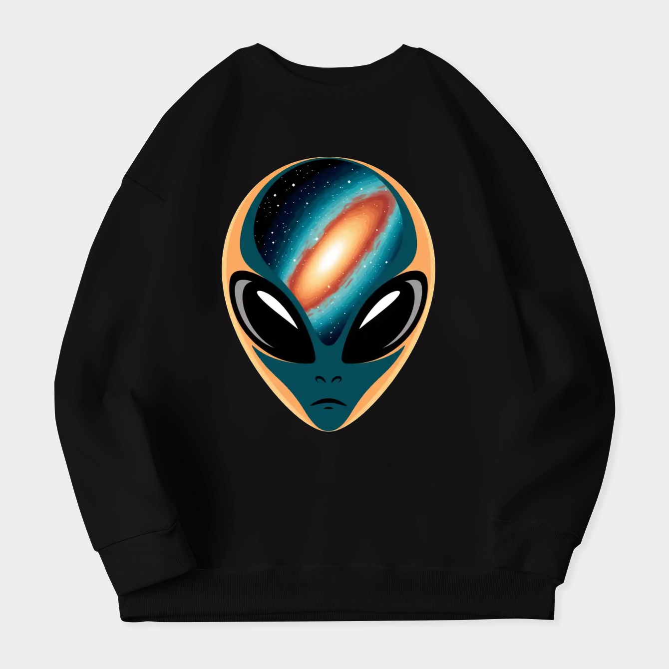 Alien Galaxy Style Cosmic Face Women's Crewneck Sweatshirt
