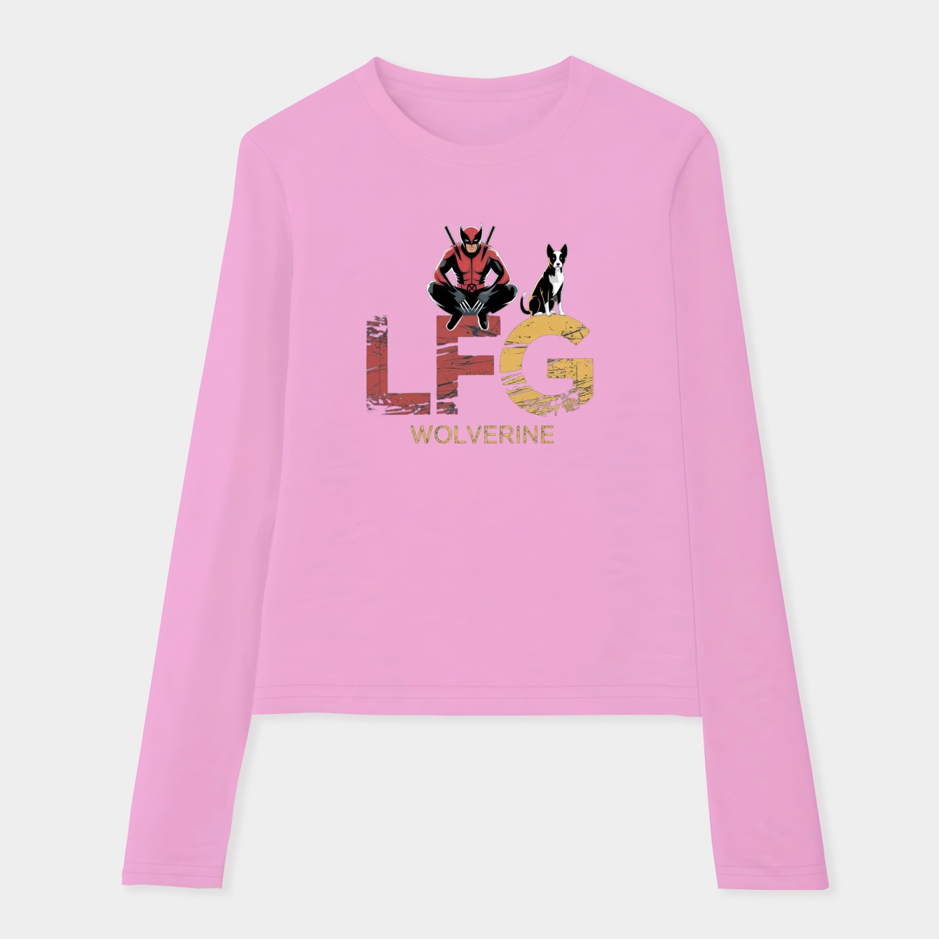 Deadpool & Wolverine LFG Sitting With Dogpool Women's Soft Long Sleeve T-Shirt