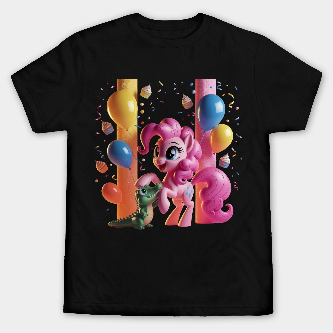 Pinkie Pie Party Cannon Party ft. Gummy Men's Big & Tall T-shirt
