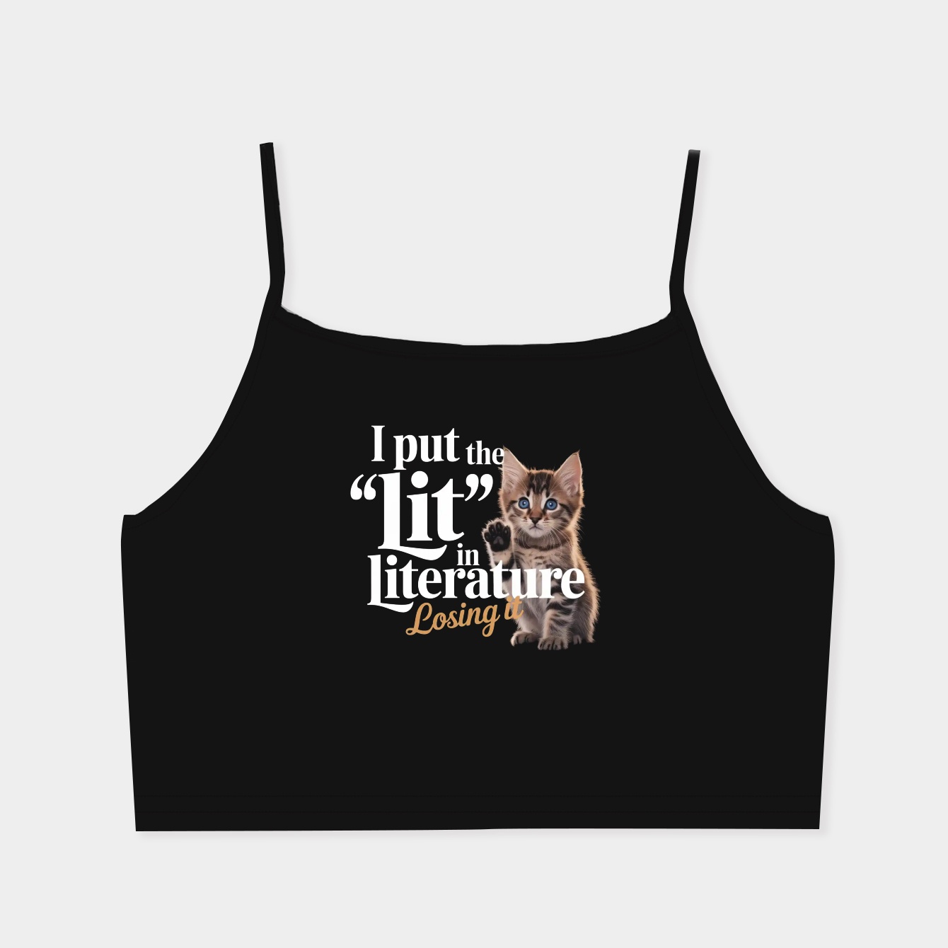 Losing It Cat Women's  Spaghetti Strap Tank Top