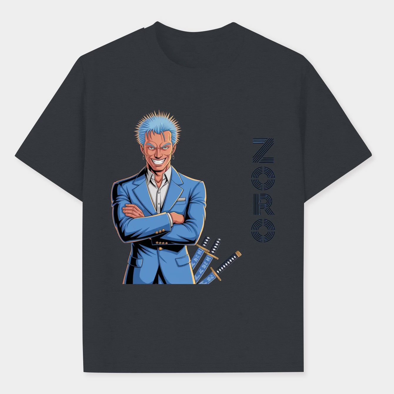 Roronoa Zoro Blue Suit Men's Big & Tall T-shirt