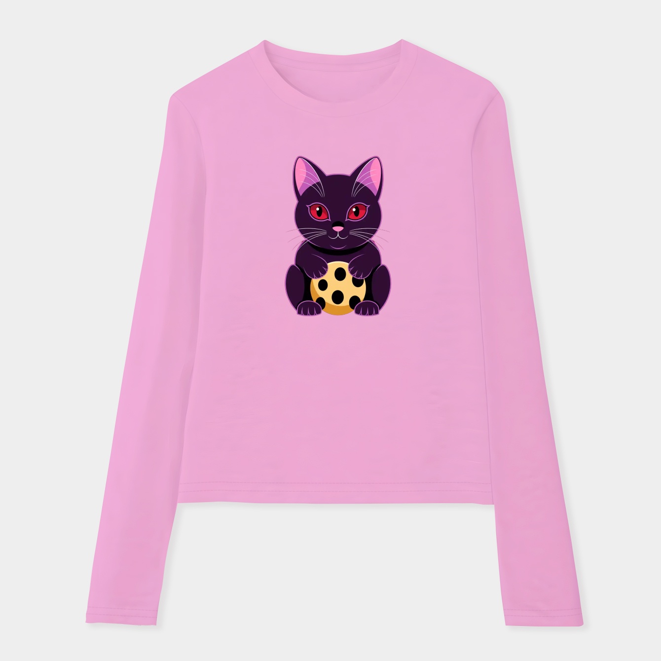 Small lucky cat charm design Women's Soft Long Sleeve T-Shirt