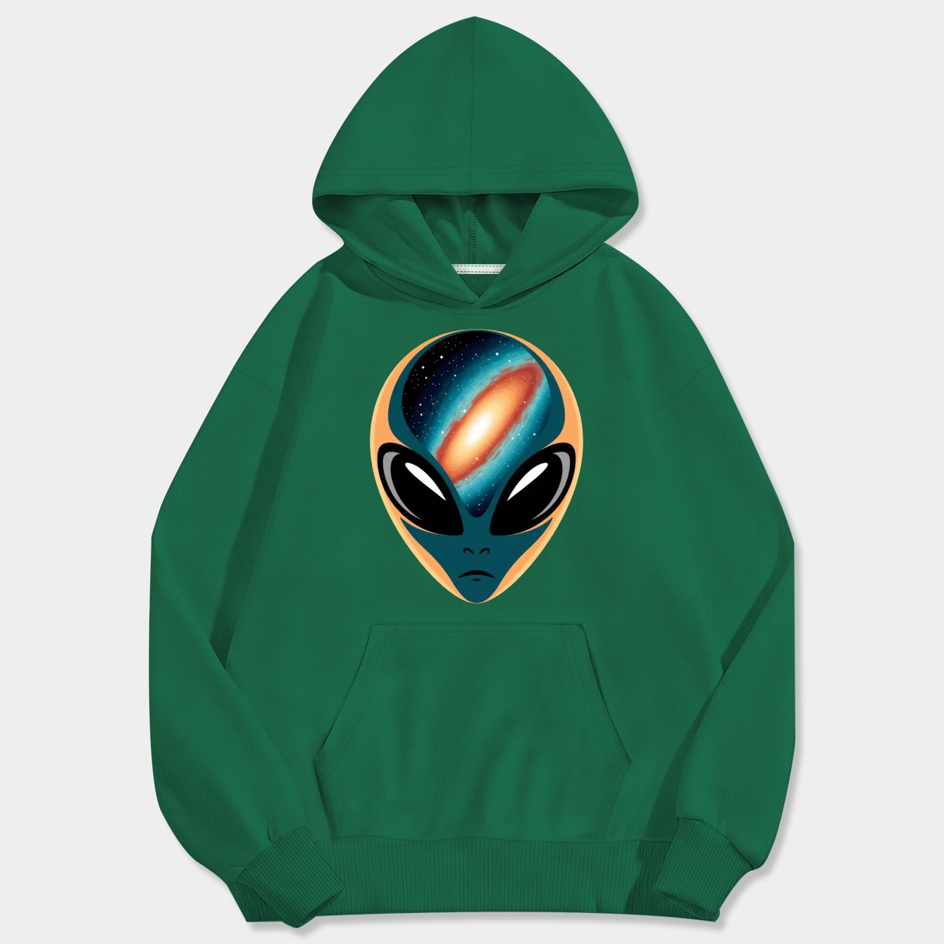 Alien Galaxy Style Cosmic Face Men's Big & Tall Hoodie