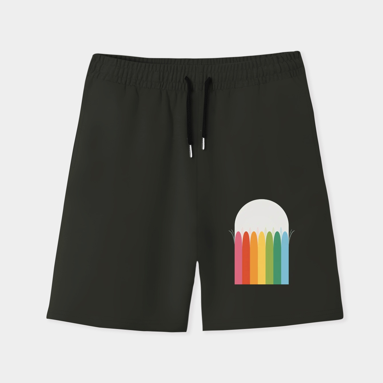 Cheer Bear Rainbow Emblem Men's Quick-Dry Athletic Shorts