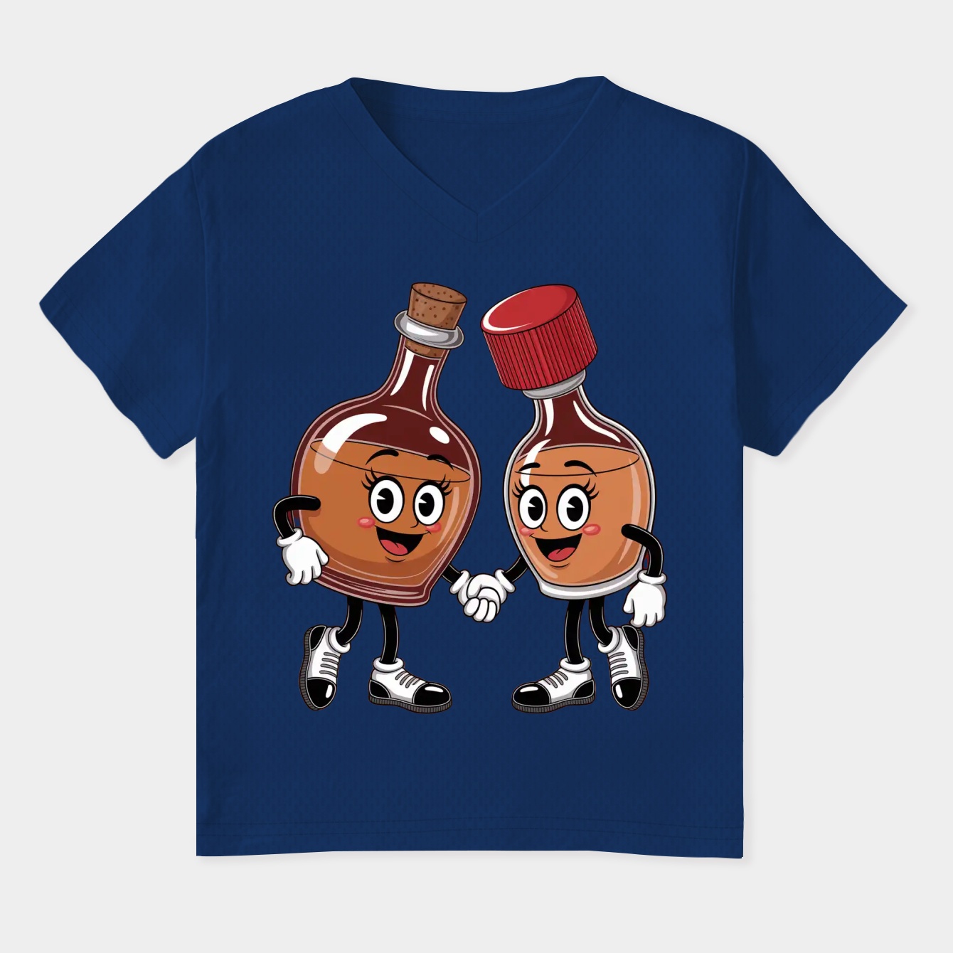 Bottle Cappy Friends Women's Plus Size V-Neck T-Shirt