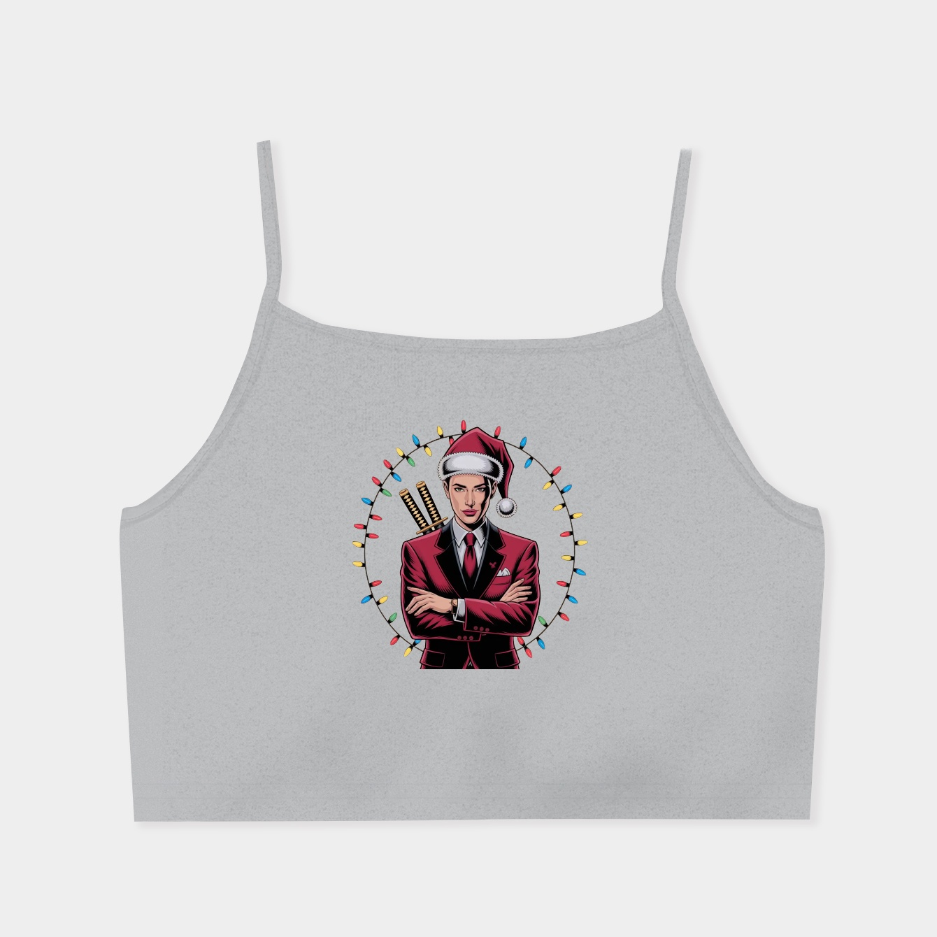 Christmas with Deadpool Women's Spaghetti Strap Tank Top