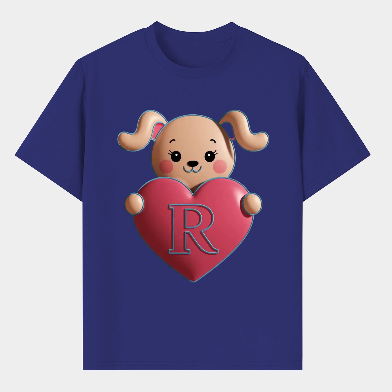 Cute Cinnamoroll Holding a Heart with Letter R Men's T-Shirt