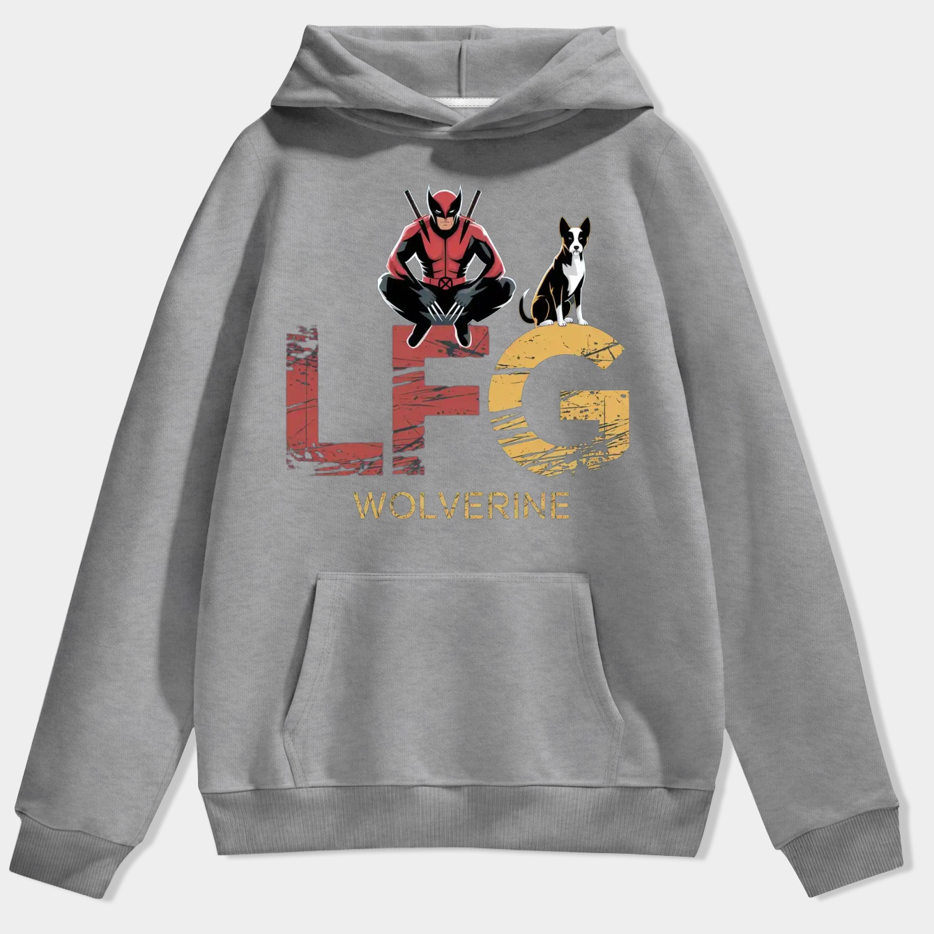 Deadpool & Wolverine LFG Sitting With Dogpool Men's Hoodie