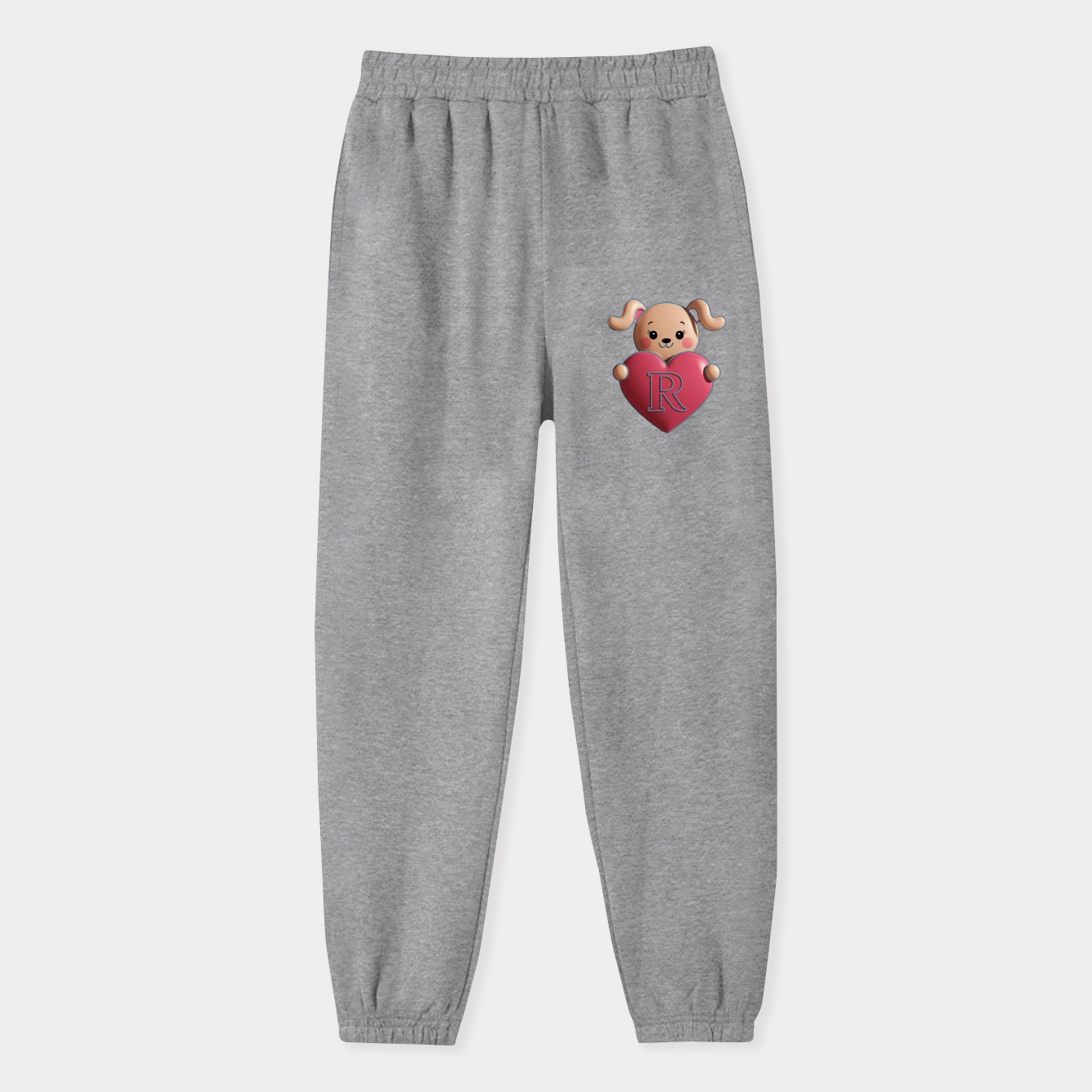Cute Cinnamoroll Holding a Heart with Letter R Women's Sweatpants