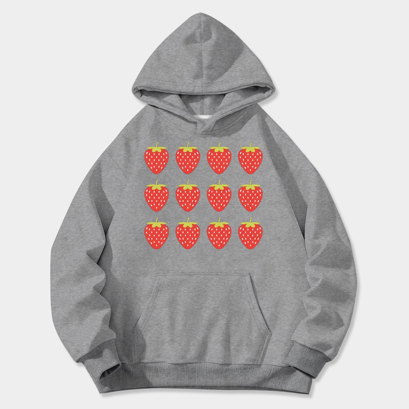 Strawberry Pattern Design Women's Plus Size Hoodie