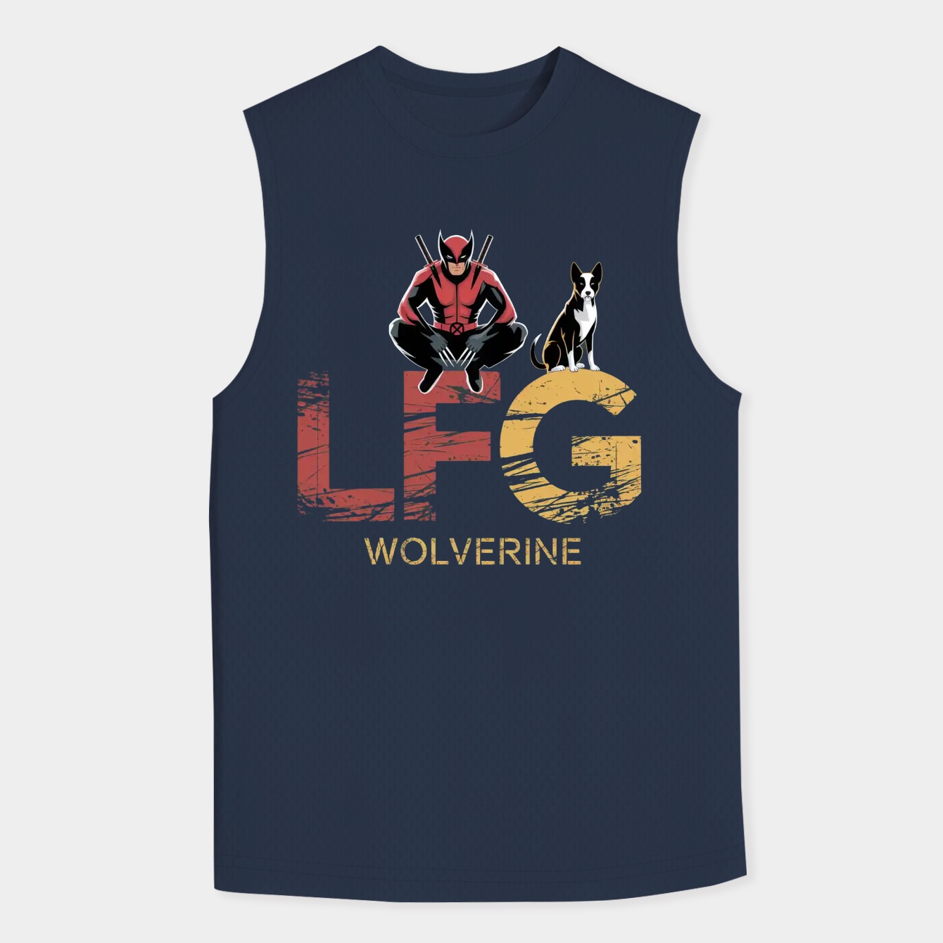 Deadpool & Wolverine LFG Sitting With Dogpool Men's Big & Tall Tank Top