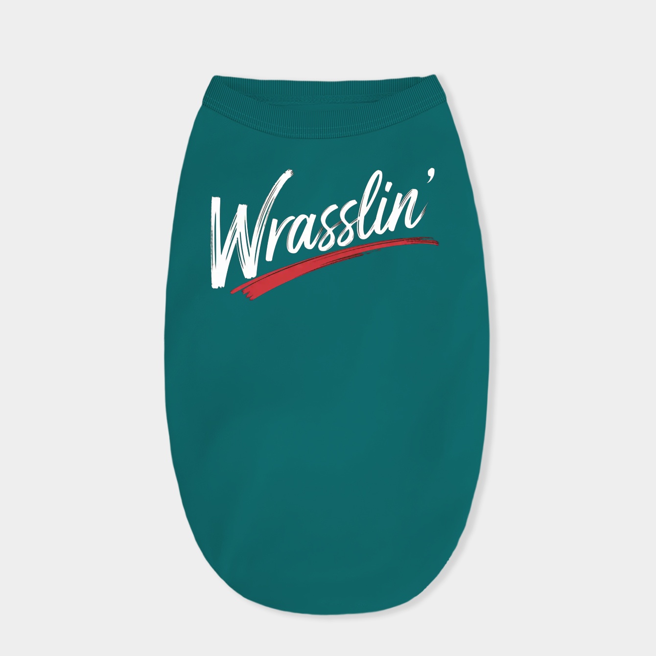 Wrasslin' White Script Design Dog Shirt