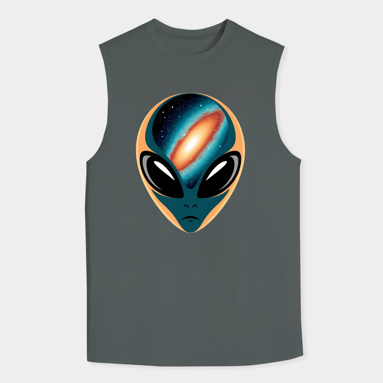 Alien Galaxy Style Cosmic Face Men's Big & Tall Tank Top