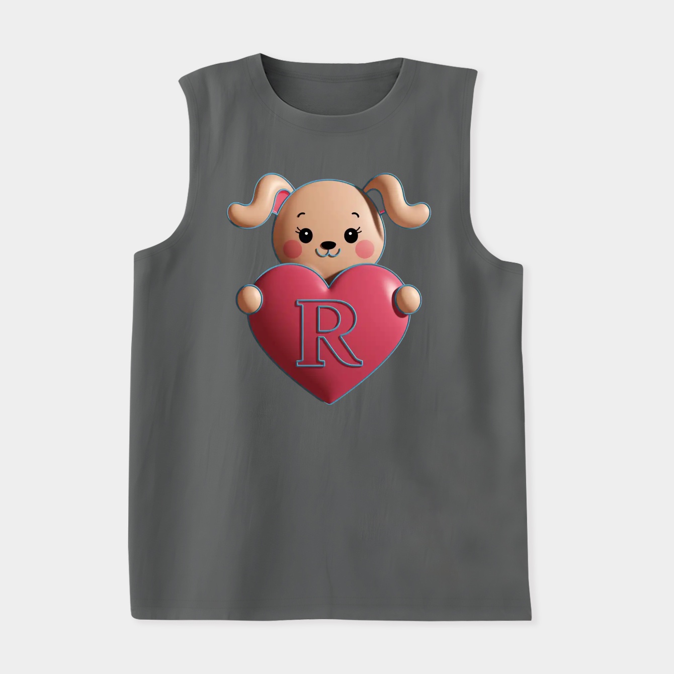 Cute Cinnamoroll Holding a Heart with Letter R Women's Soft Tank Top