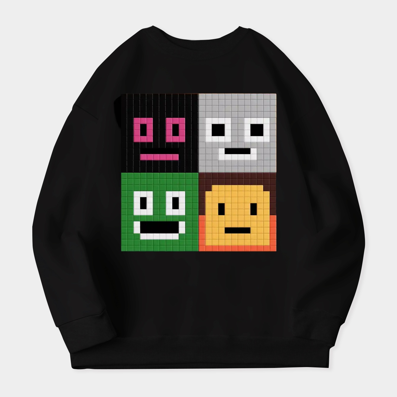Minecraft Pixel Character Faces Women's Crewneck Sweatshirt