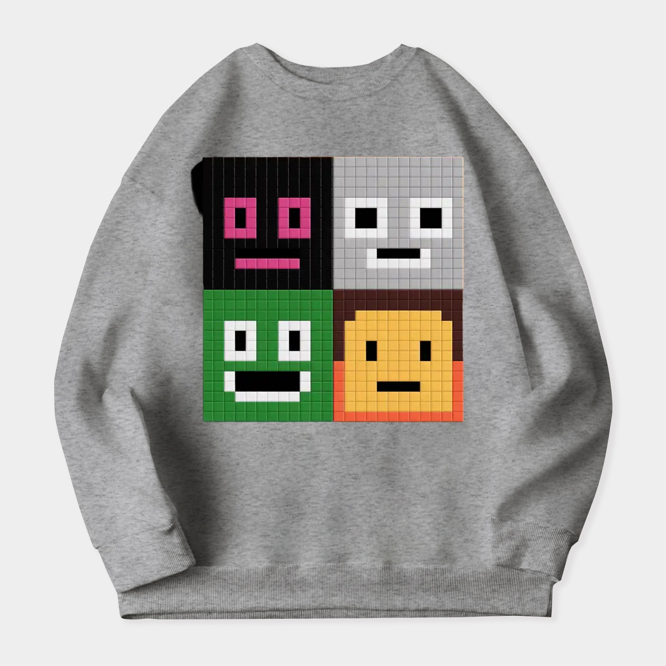 Minecraft Pixel Character Faces Women's Plus Size Sweatshirt