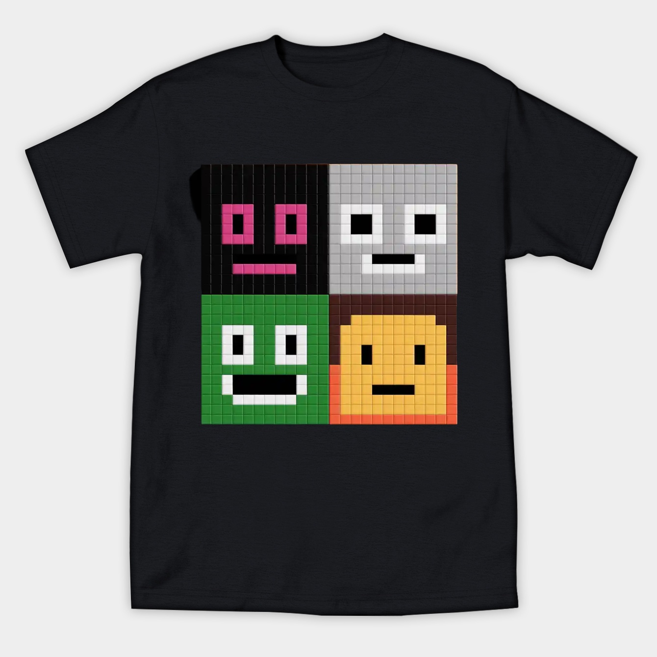 Minecraft Pixel Character Faces Women's Athletic Performance T-Shirt