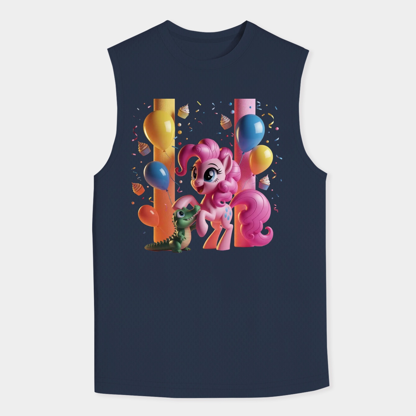 Pinkie Pie Party Cannon Party ft. Gummy Men's Big & Tall Tank Top