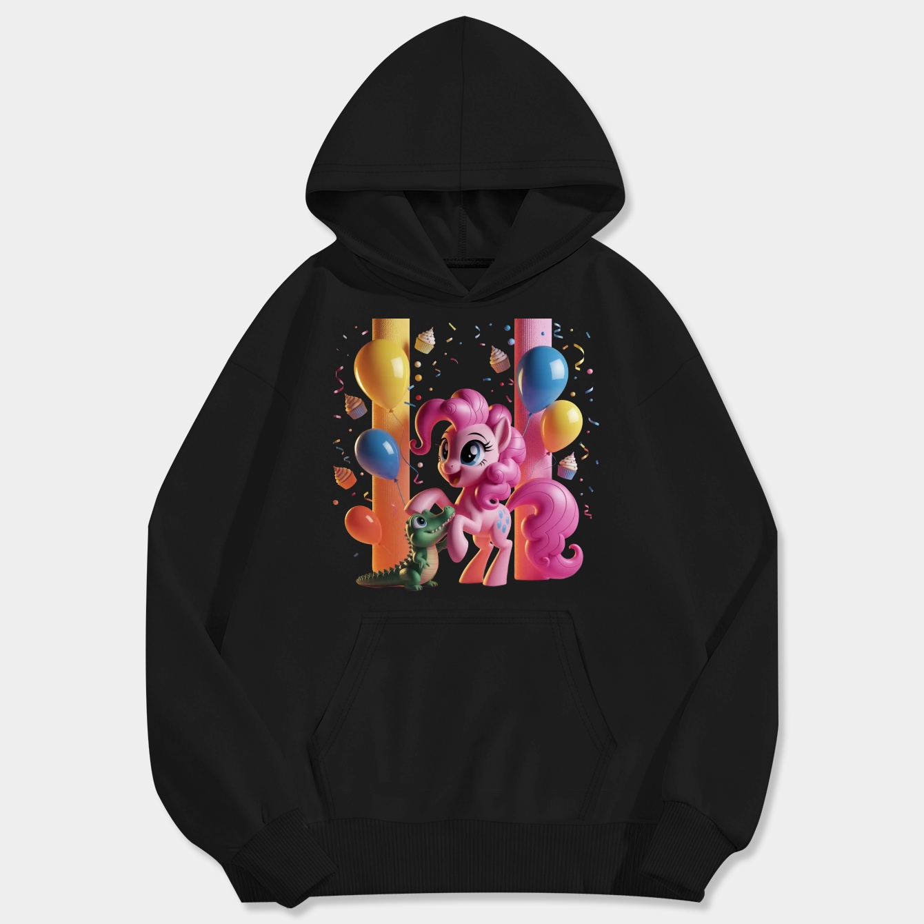 Pinkie Pie Party Cannon Party ft. Gummy Men's Big & Tall Hoodie