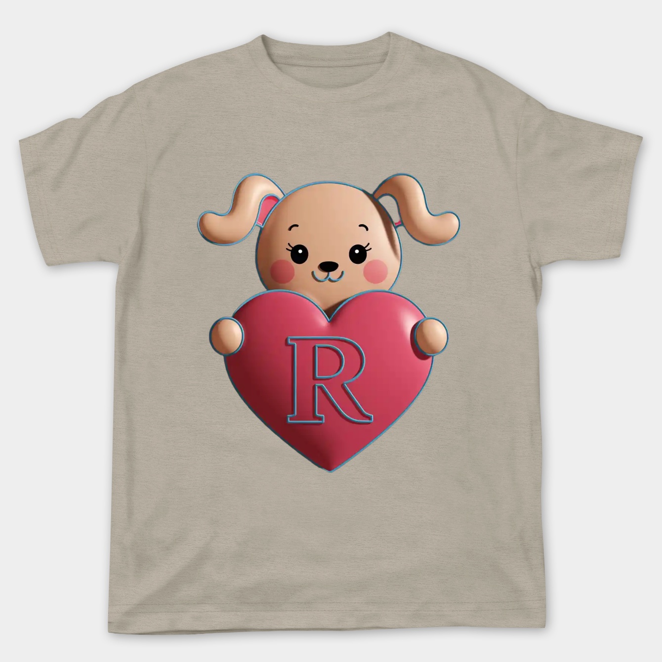 Cute Cinnamoroll Holding a Heart with Letter R