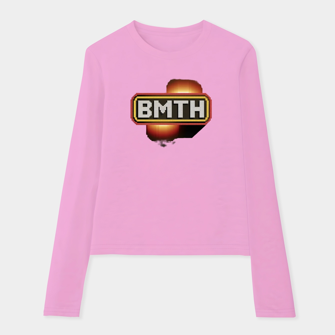 Bmth Pixel Block Letters Women's Soft Long Sleeve T-Shirt