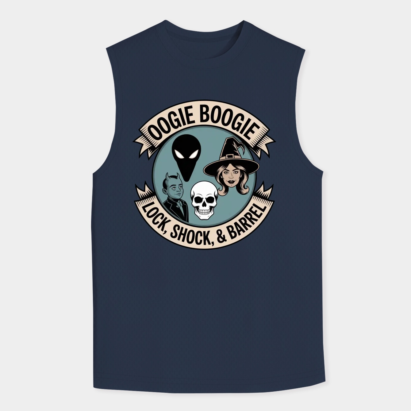 The Nightmare Before Christmas Oogie Boogie and Lock, Shock, & Barrel Tie-Dye Men's Big & Tall Tank Top