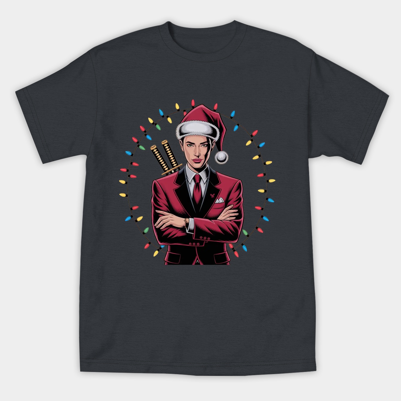 Christmas with Deadpool Women's Athletic Performance T-Shirt