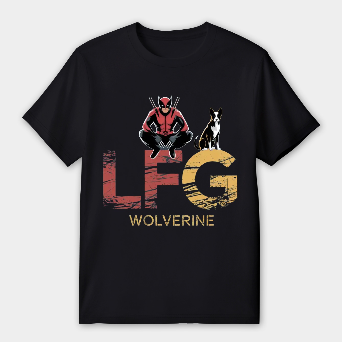 Deadpool & Wolverine LFG Sitting With Dogpool Women's Premium Soft T-Shirt