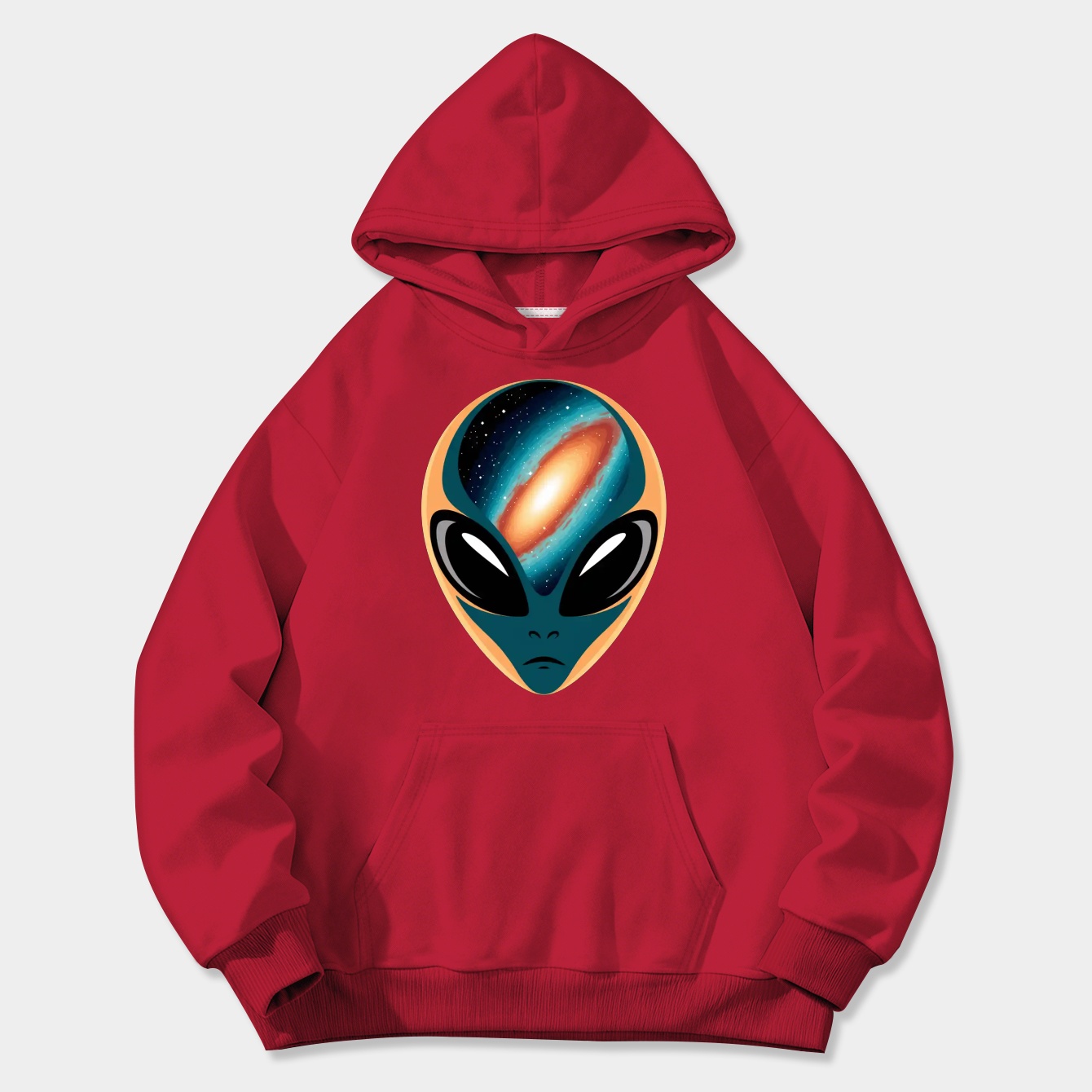 Alien Galaxy Style Cosmic Face Women's Plus Size Hoodie