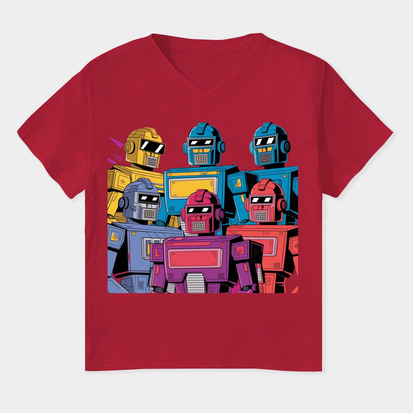 80s-style Transformers Women's Plus Size V-Neck T-Shirt