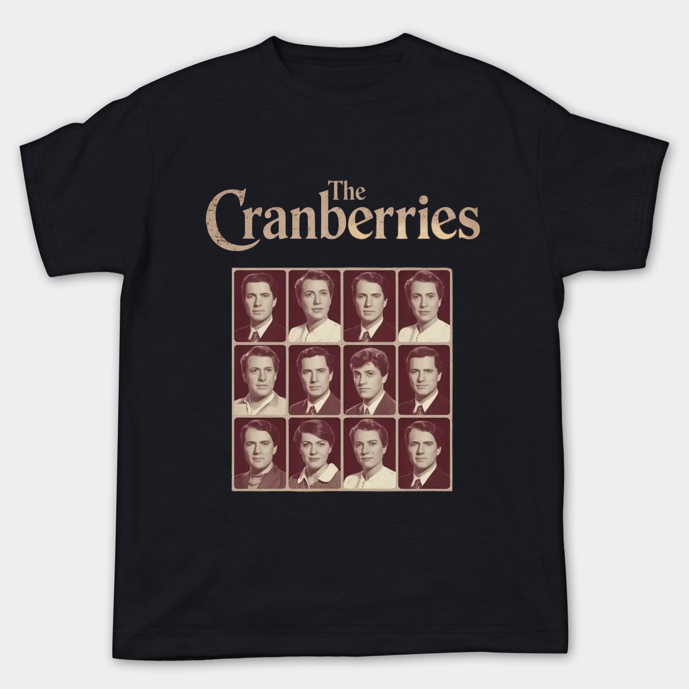The Cranberries Band Photo Collage Maroon Women's Plus Size T-shirt