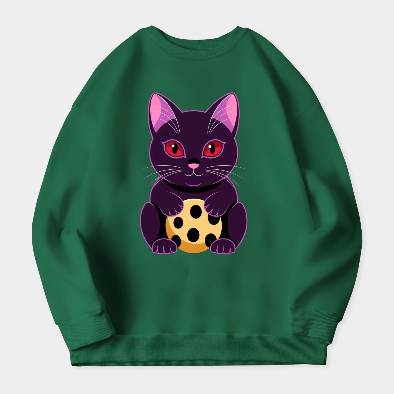 Small lucky cat charm design Women's Plus Size Sweatshirt
