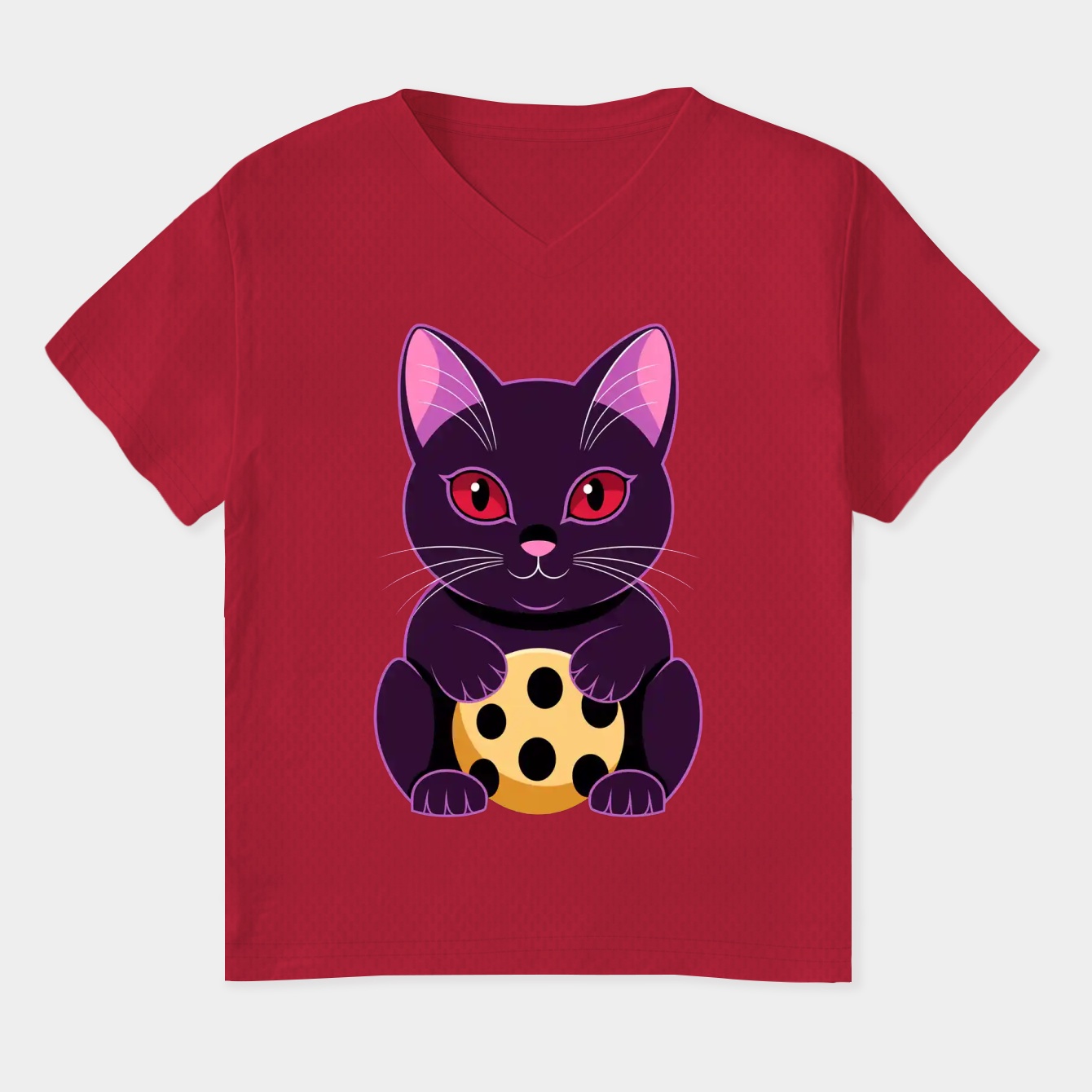 Small lucky cat charm design Women's Plus Size V-Neck T-Shirt