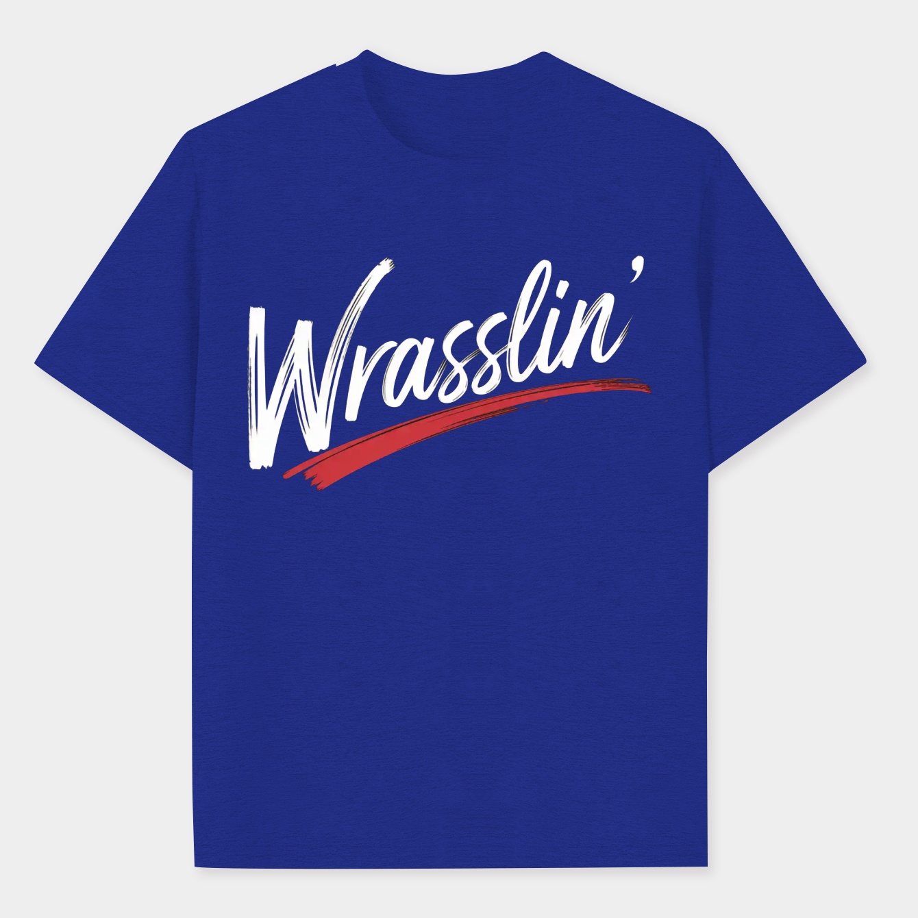 Wrasslin' White Script Design Men's Performance Athletic T-Shirt