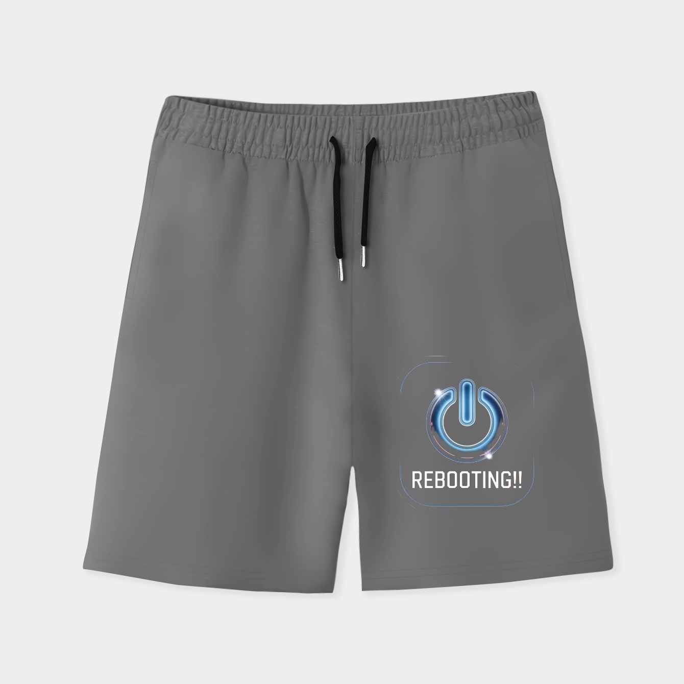 Rebooting Power Symbol Graphic Men's Quick-Dry Athletic Shorts