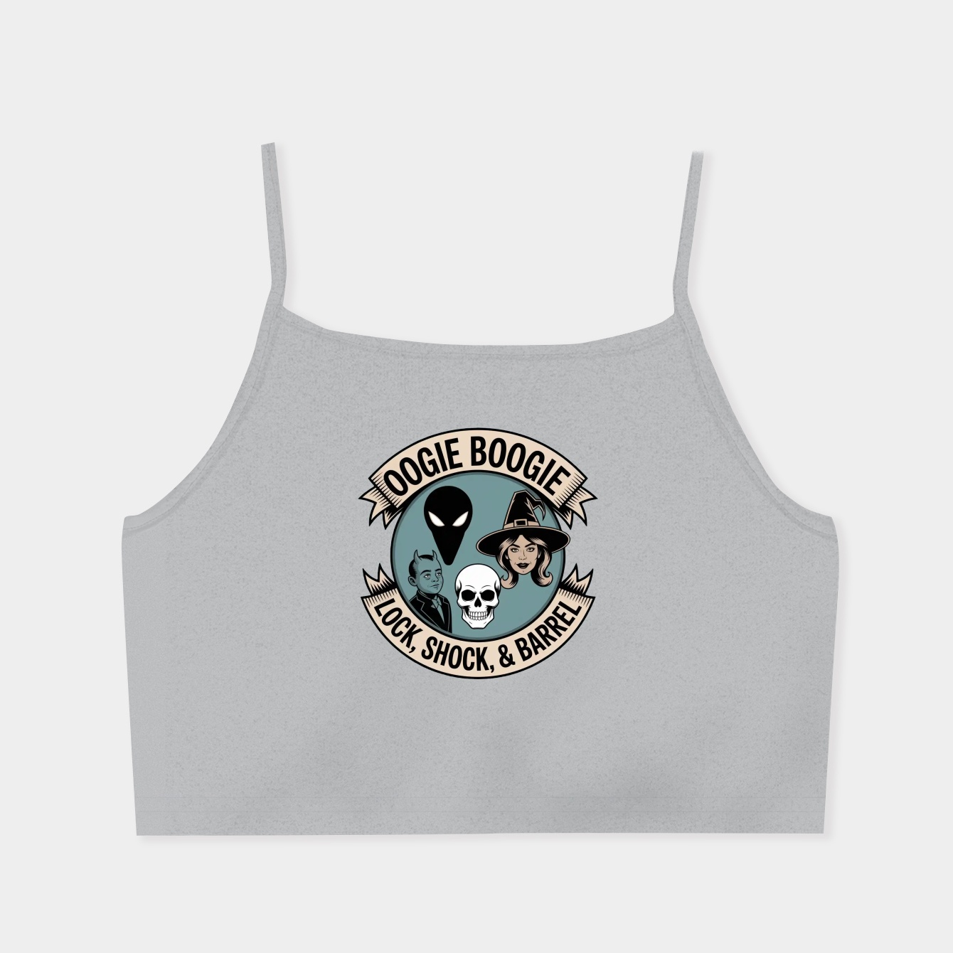 The Nightmare Before Christmas Oogie Boogie and Lock, Shock, & Barrel Tie-Dye Women's  Spaghetti Strap Tank Top