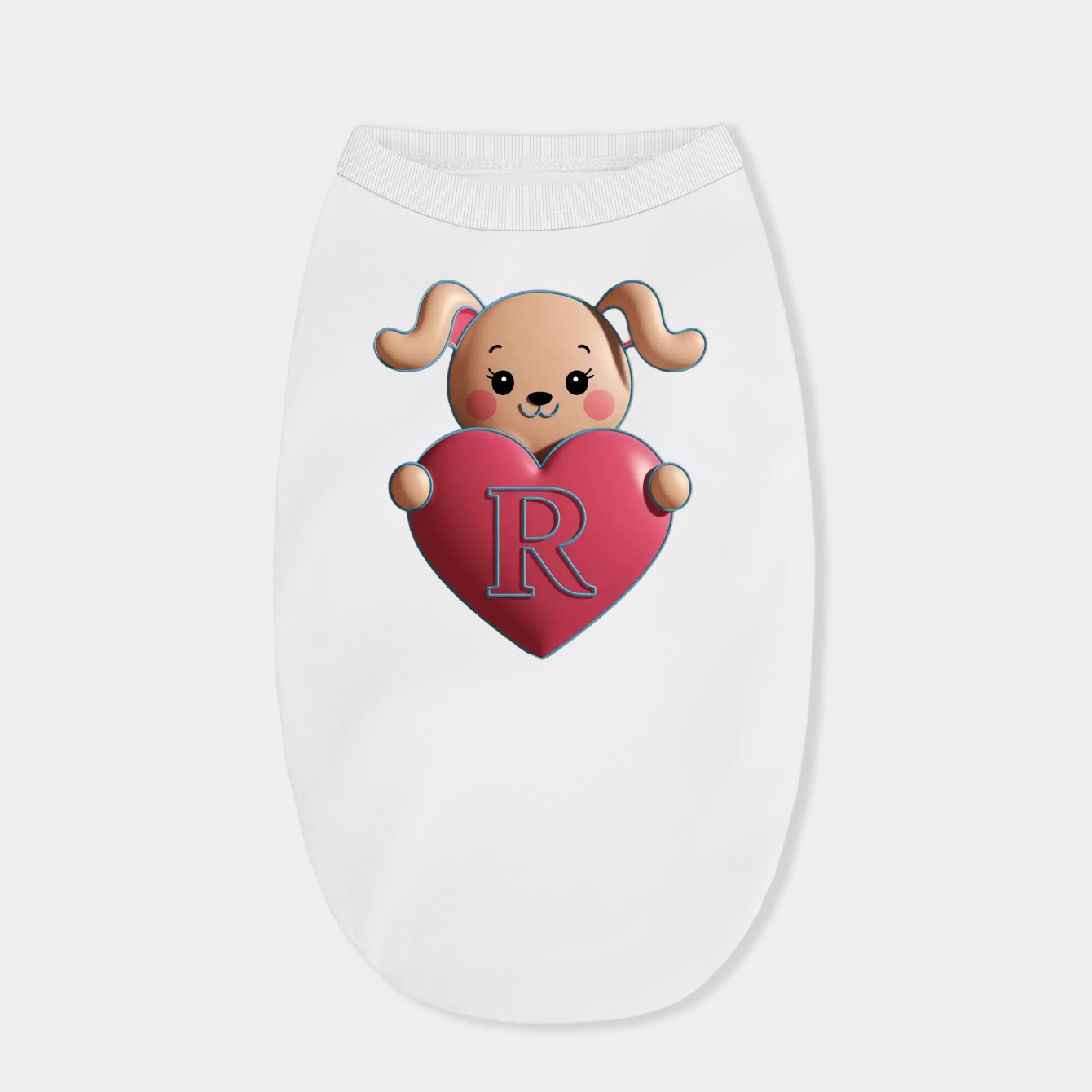 Cute Cinnamoroll Holding a Heart with Letter R Dog Shirt