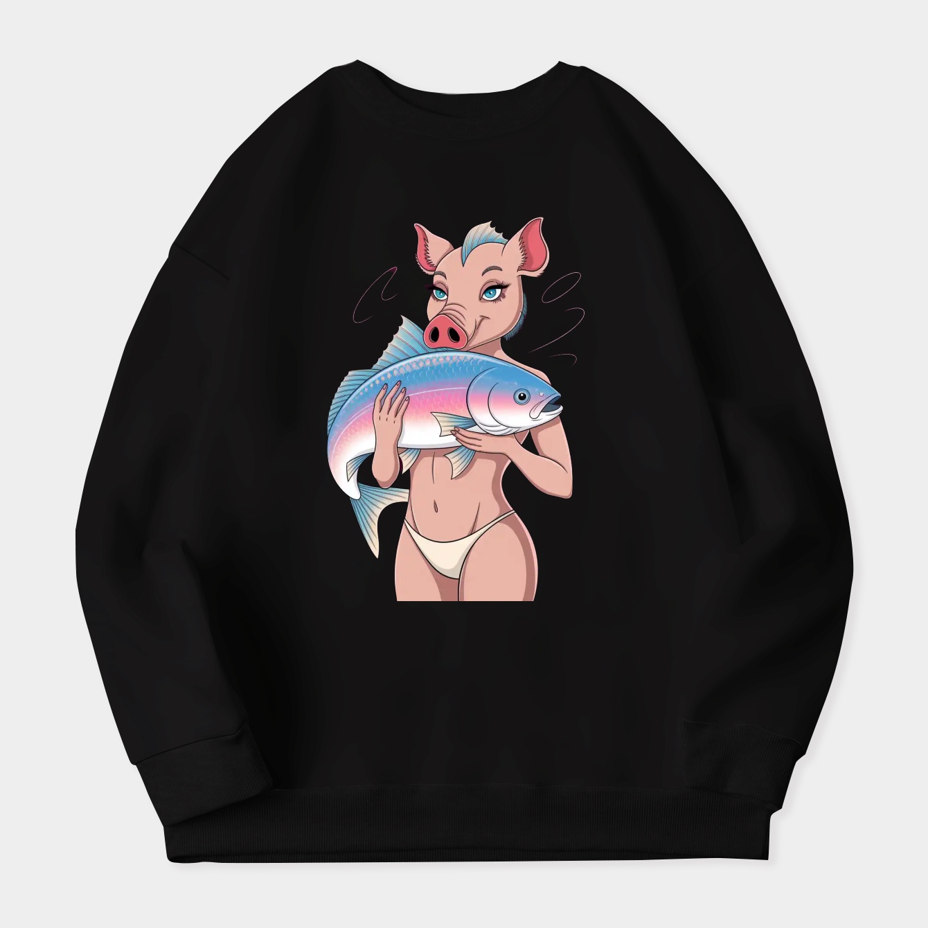 Inosuke Catch A Fish Women's Crewneck Sweatshirt