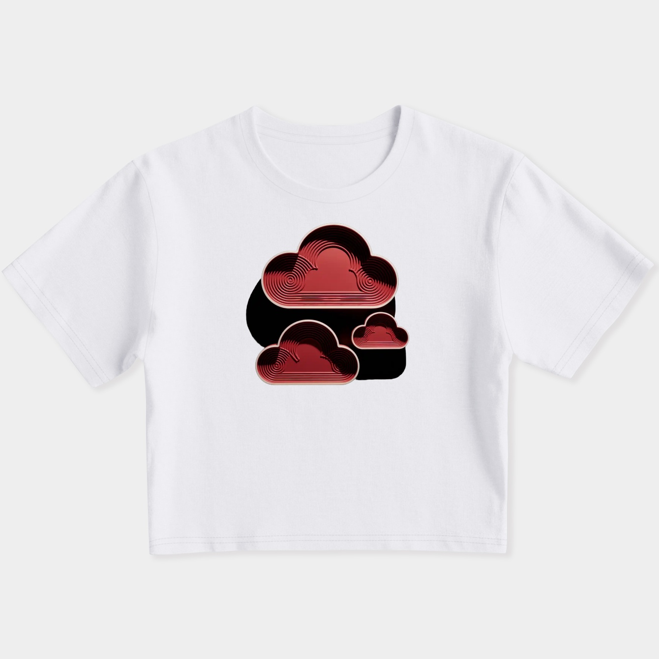 akatsuki red cloud pattern Women's Slim Fit Baby Tee