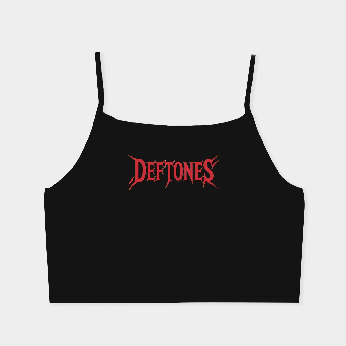 deftones stylized red text Women's  Spaghetti Strap Tank Top