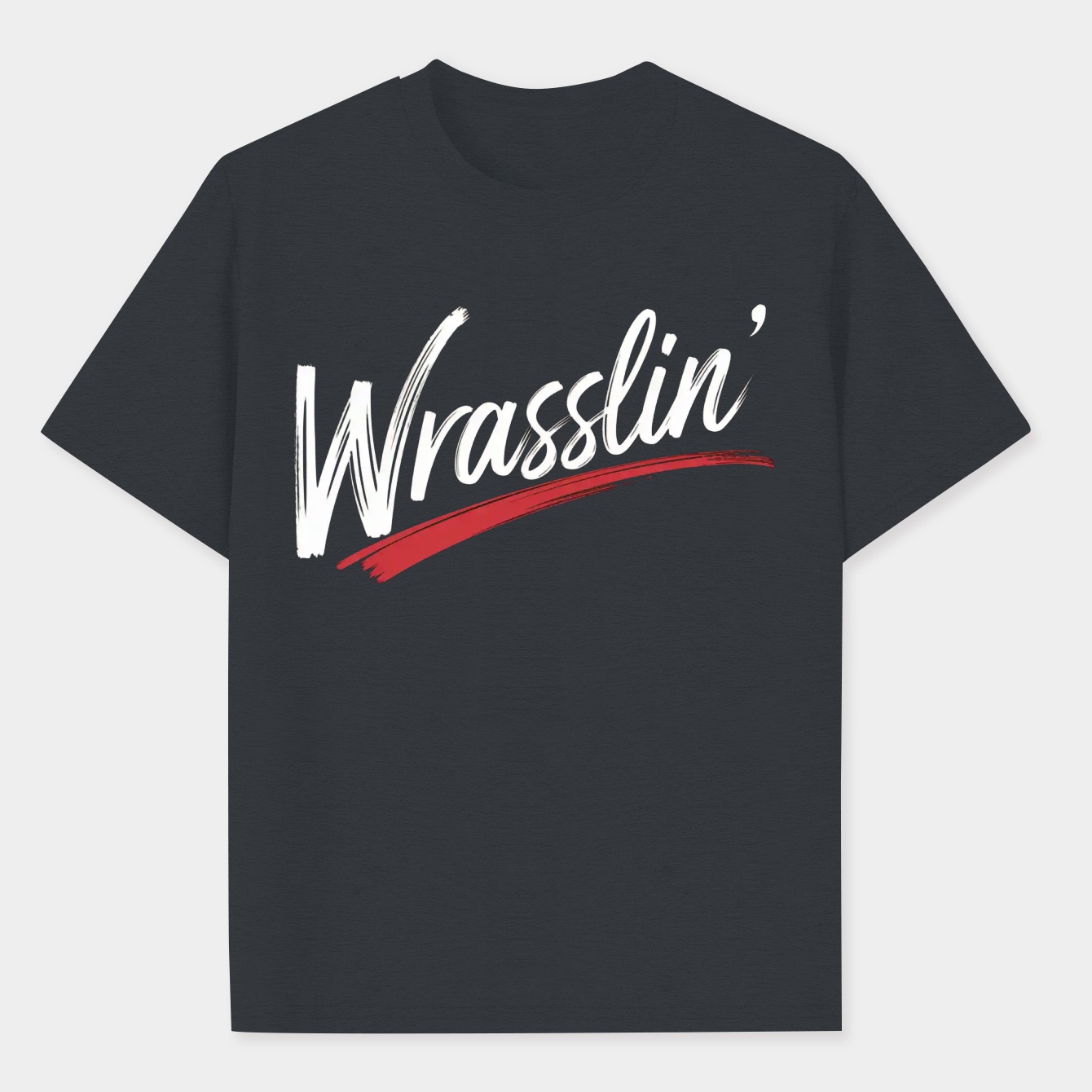 Wrasslin' White Script Design Women's Plus Size T-shirt
