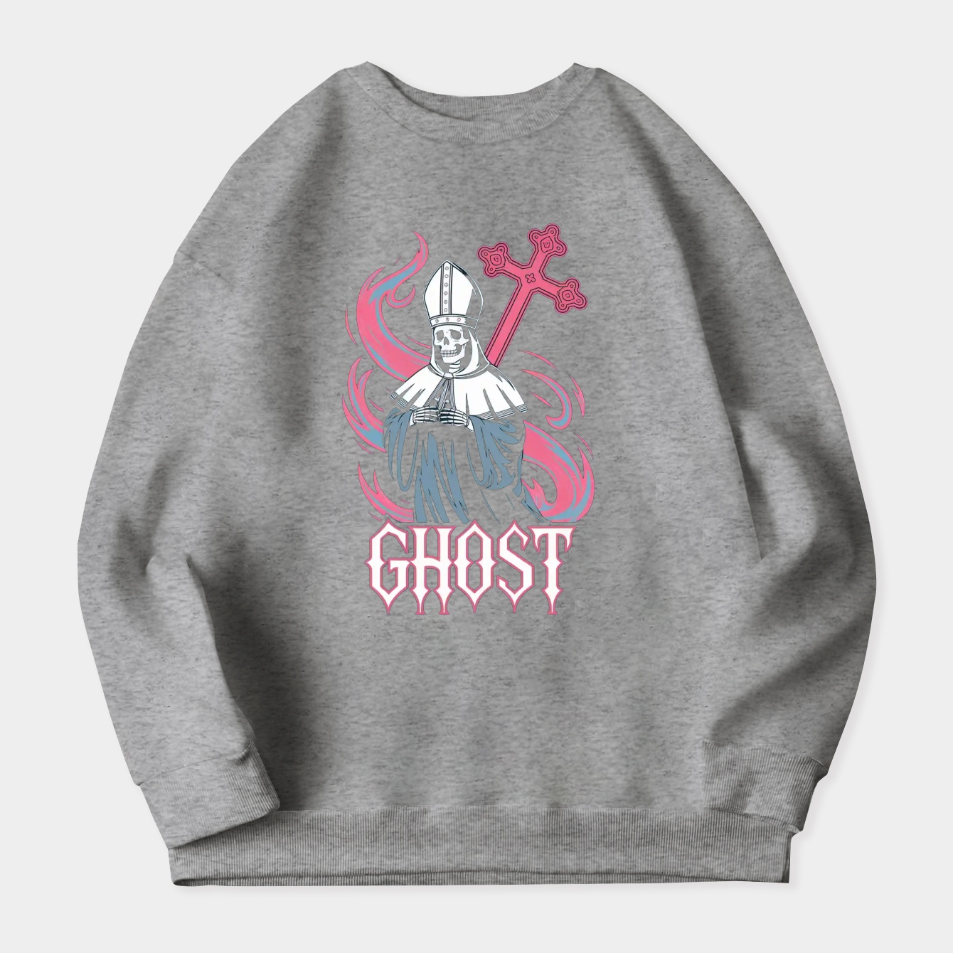 Ghost Retro Pink Design Women's Plus Size Sweatshirt