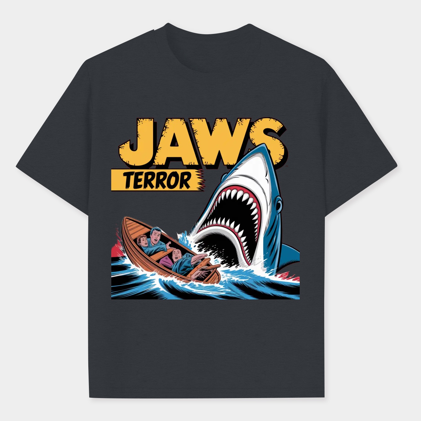 Jaws Terror Attack Comic Cover Women's Plus Size T-shirt