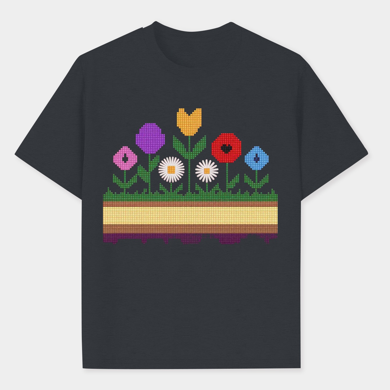 Minecraft Pixel Flowers Women's Plus Size T-shirt