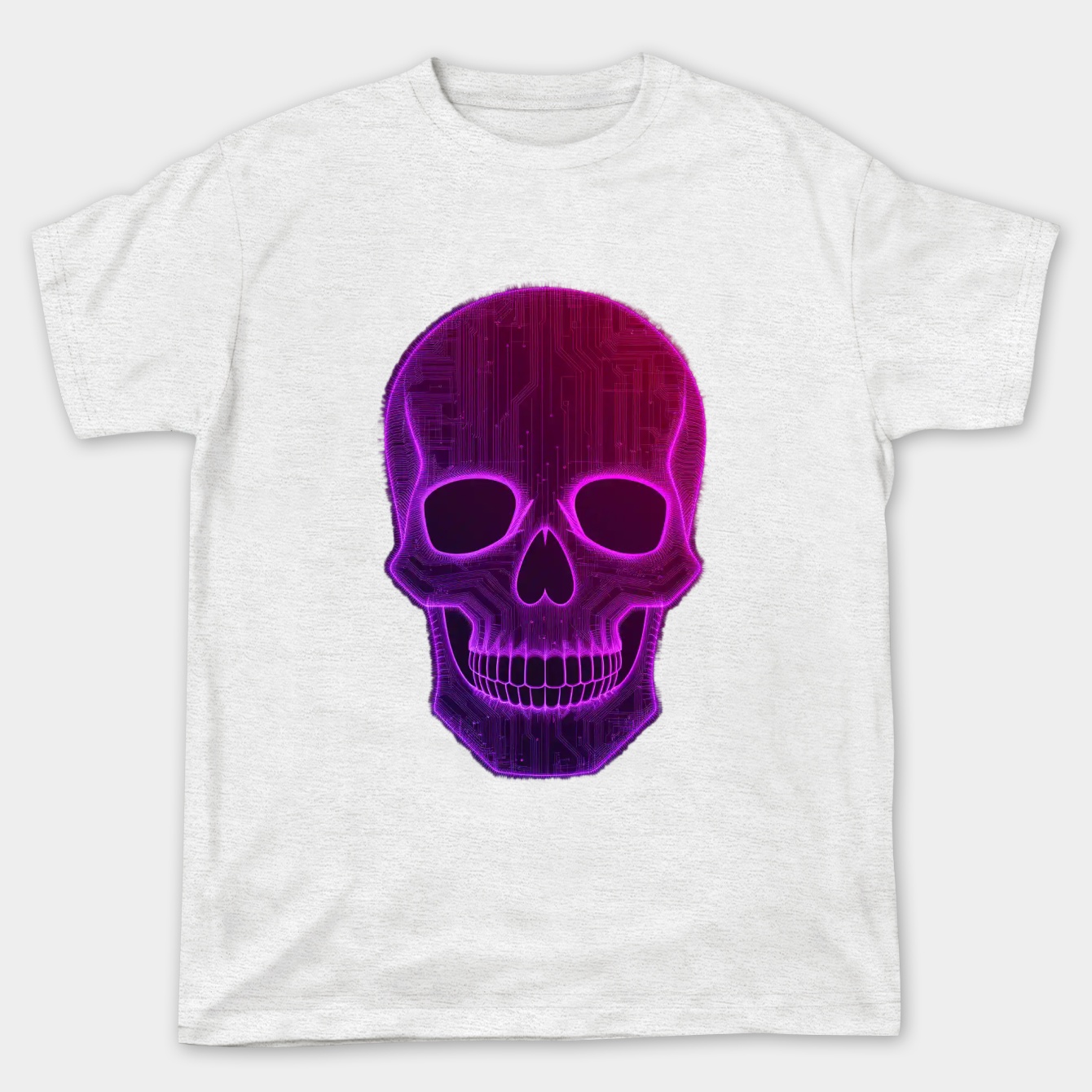 Skull Gradient Fractal Pattern Women's Plus Size T-shirt