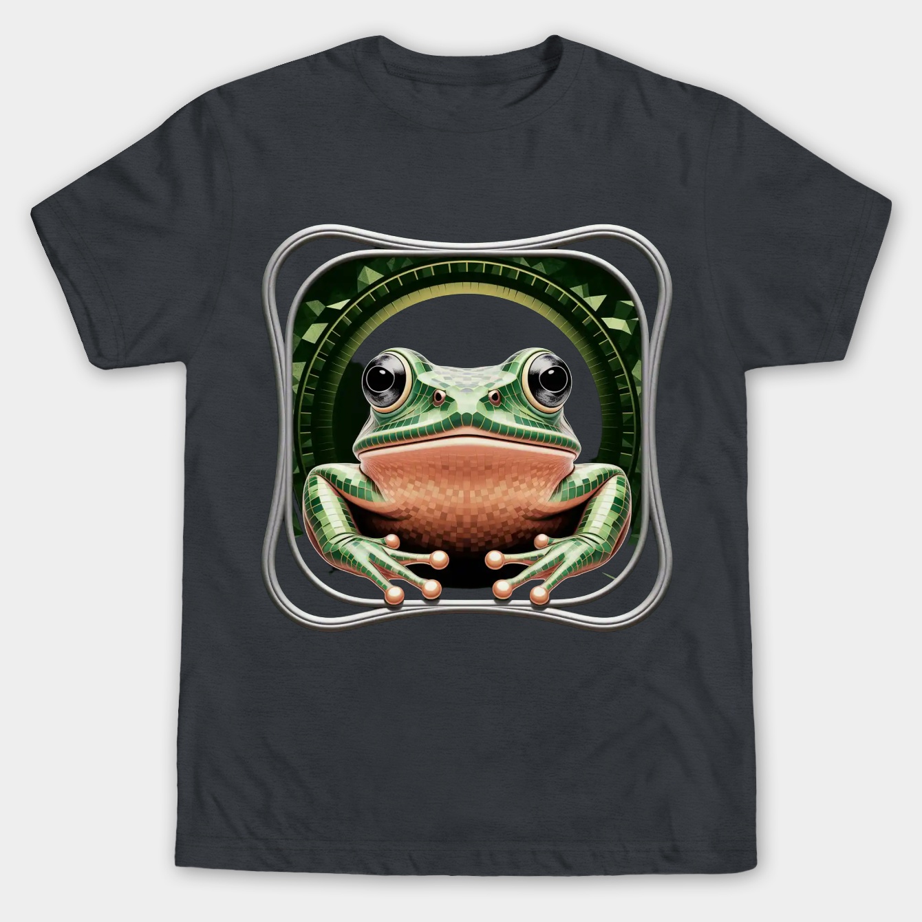 Bloopin Frog Green Portrait Men's Big & Tall T-shirt